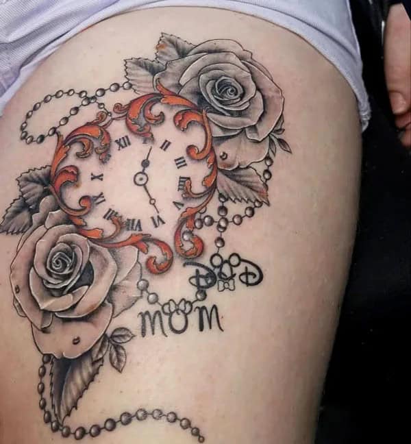 Mom and Dad Flower Tattoo