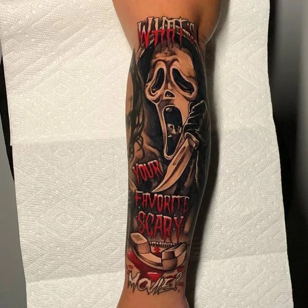 Ghostface Tattoo On Arm