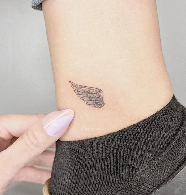 Angel Wings Tattoo On Ankle