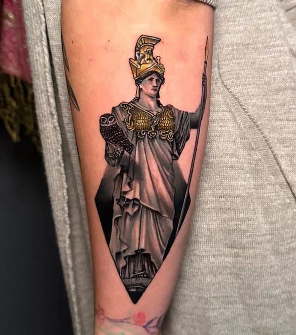 Athena Statue Tattoo