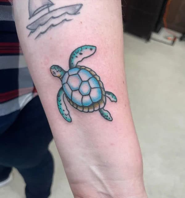 Cute Sea Turtle Tattoo