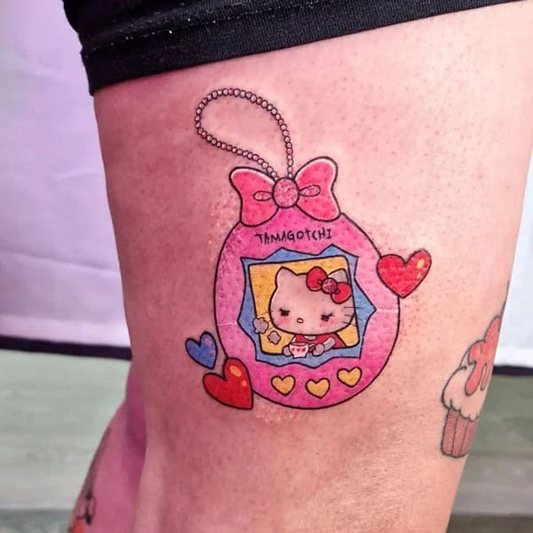 Ankle Hello Kitty Tattoo