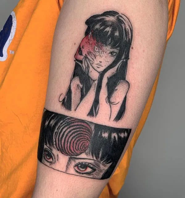 Geometric Junji Ito Tattoo