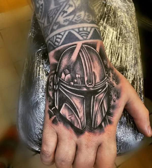 Mandalorian Hand Tattoo