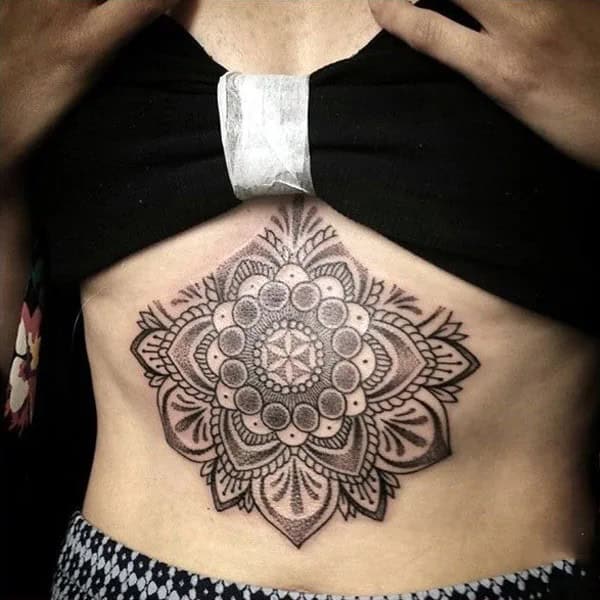 Mandala Under Breast Tattoo