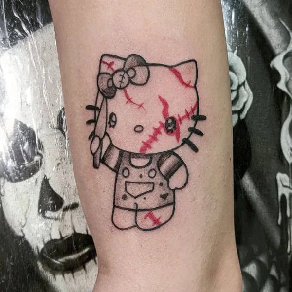 Ankle Hello Kitty Tattoo