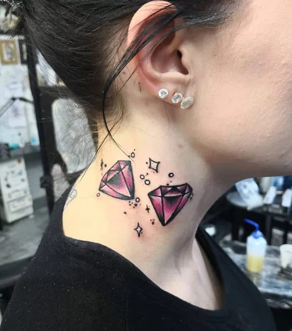 Diamond Neck Tattoo