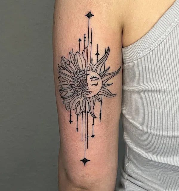 Sunflower Sun Tattoo