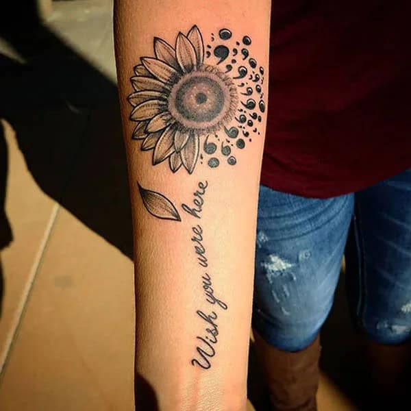 Sunflower Semicolon Tattoo