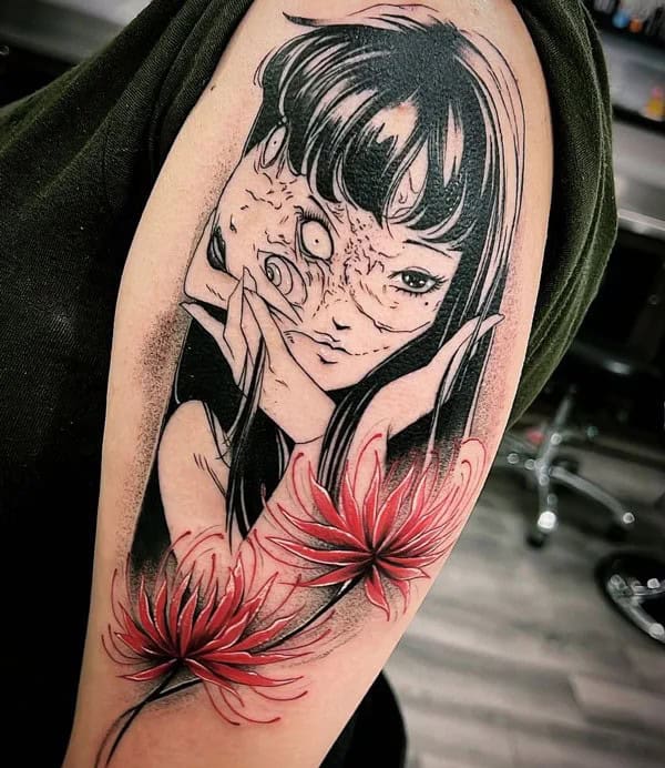 Geometric Junji Ito Tattoo