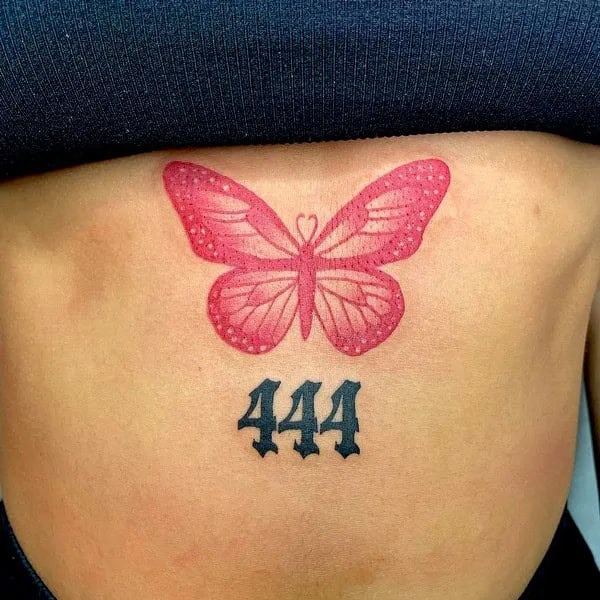 444 Butterfly Tattoo