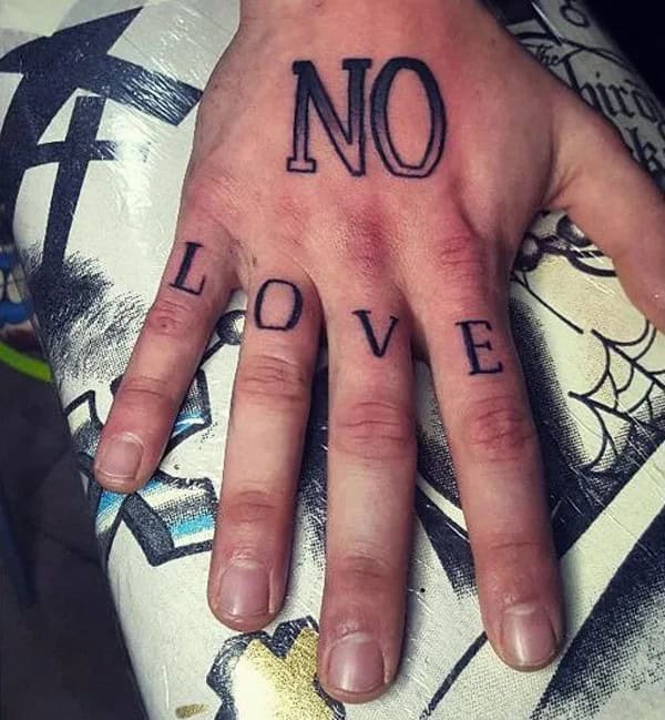 More Notable No Love Tattoo Designs You Would Like To Choose!