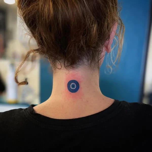 Evil Eye Neck Tattoo