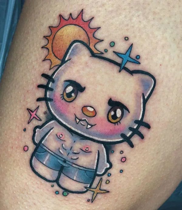 Ankle Hello Kitty Tattoo