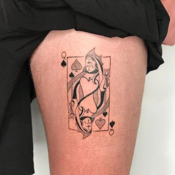 Neo Traditional Queen of Spades Tattoo