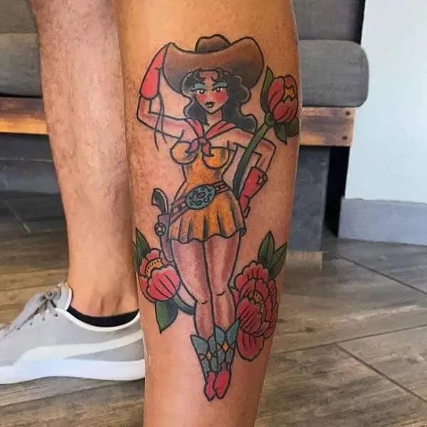 Cowgirl Pin-Up Tattoo