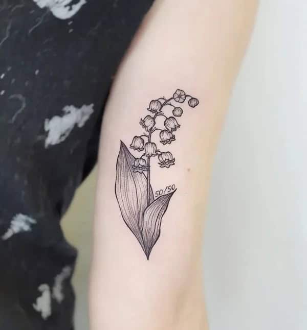 Simple Lily of The Valley Tattoo