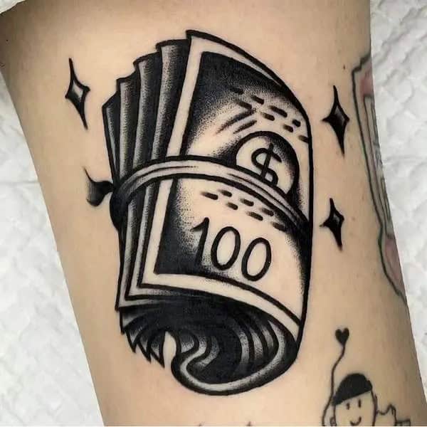 Hundred Dollar Sign Tattoo