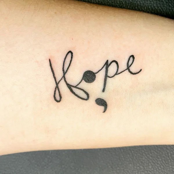 Hope Semicolon Tattoo