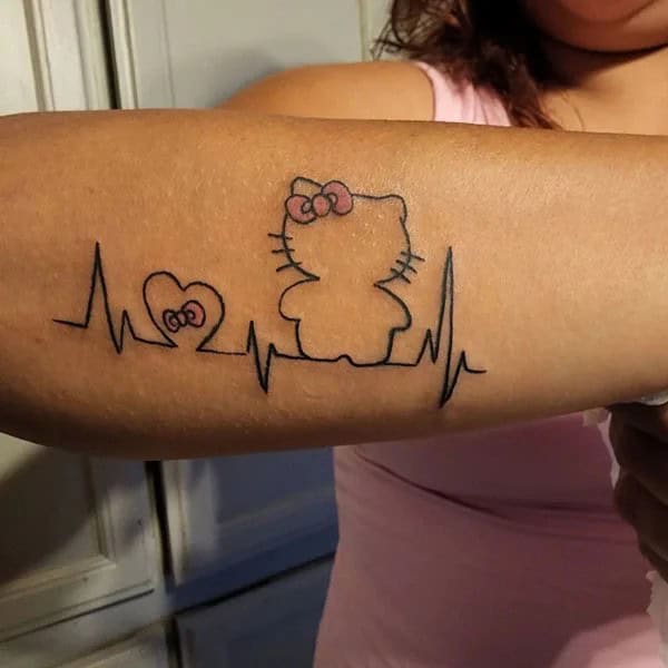 Ankle Hello Kitty Tattoo