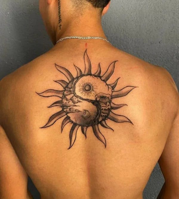 Yin Yang Back Tattoo