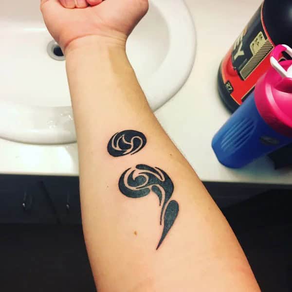 Tribal Semicolon Tattoos