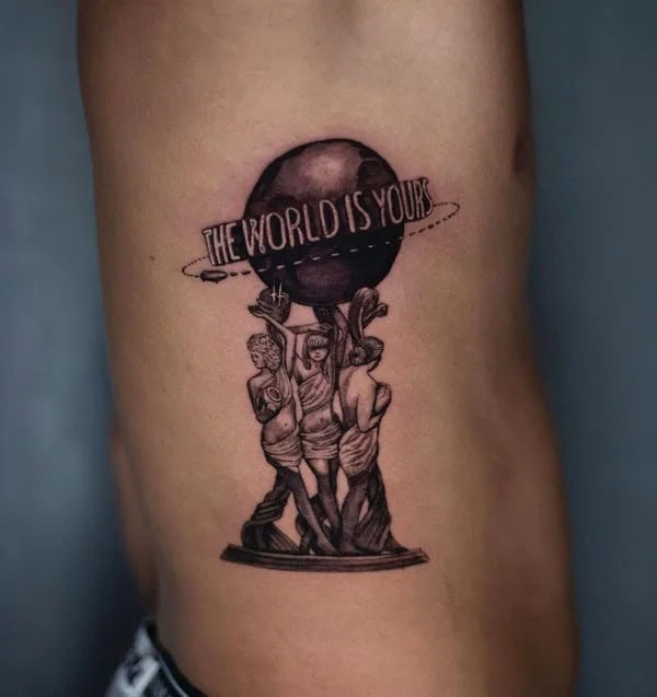 “The World Is Yours” Finger Tattoo