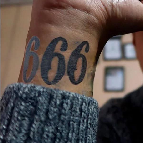 666 Wrist Tattoo