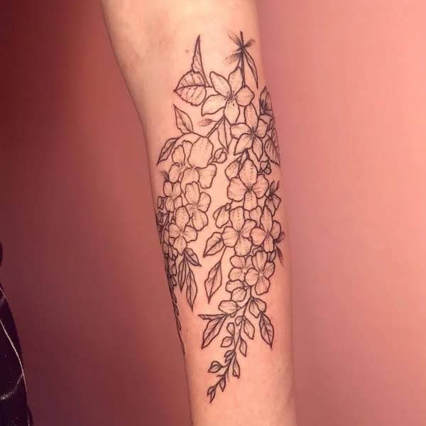 Wisteria Thigh Tattoo