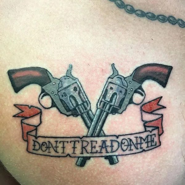 “Don’t Tread On Me” Back Tattoo