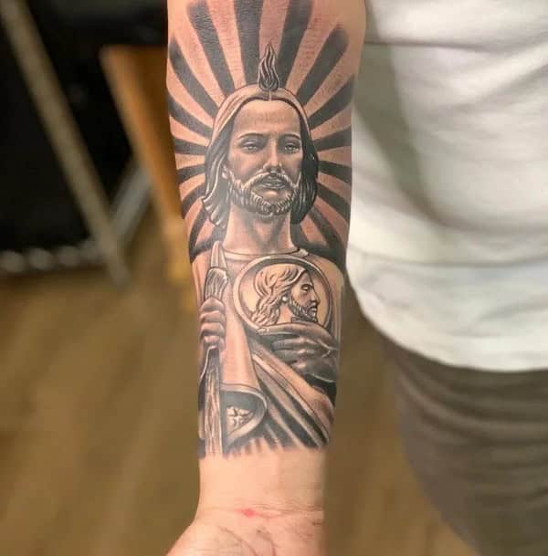 San Judas Flag Tattoo