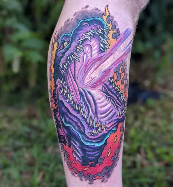 Godzilla vs Ghidorah tattoo