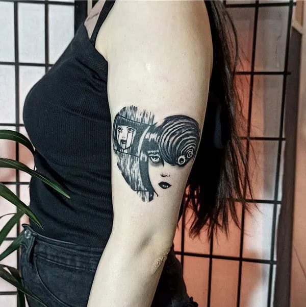 Geometric Junji Ito Tattoo