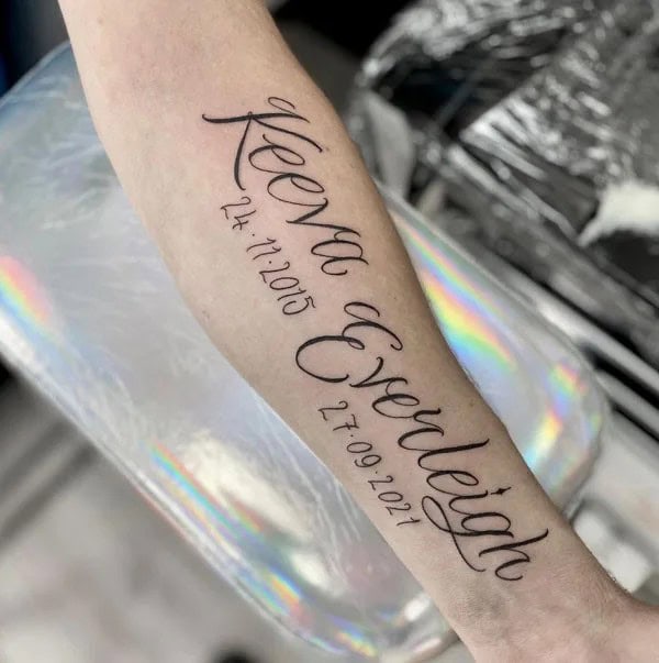 Forearm Name Tattoo