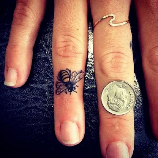 Finger Bee Tattoo