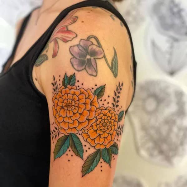 Marigold Sleeve Tattoo