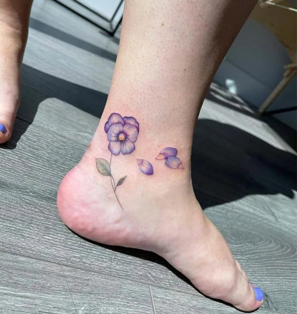 Violet Tattoo on Ankle