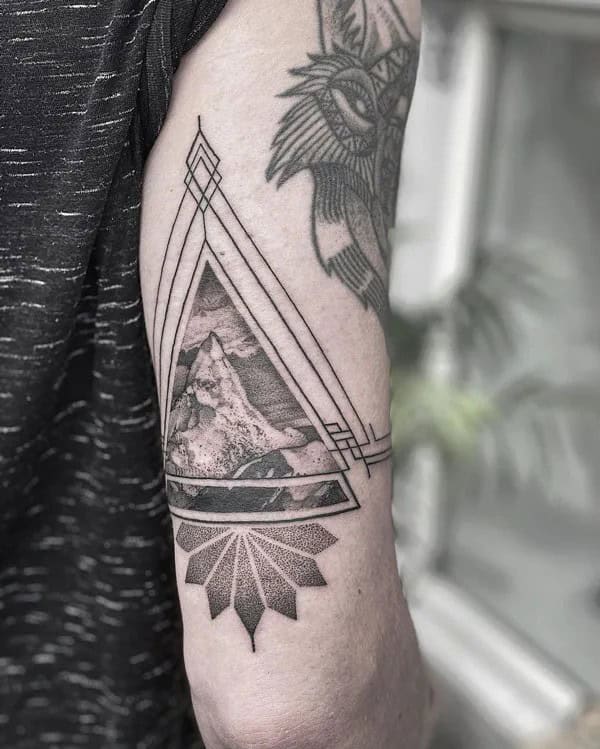 Geometric Mountain Tattoo