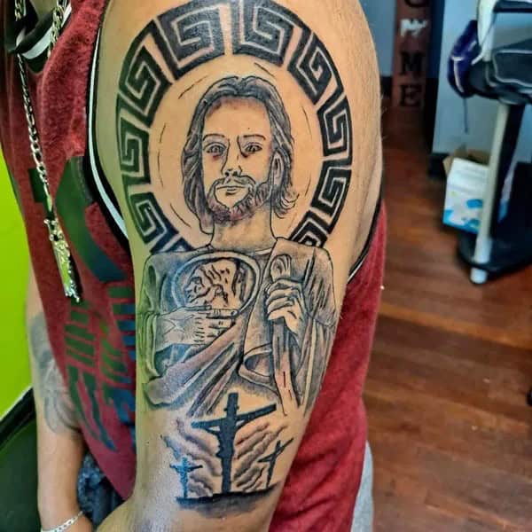 San Judas Flag Tattoo