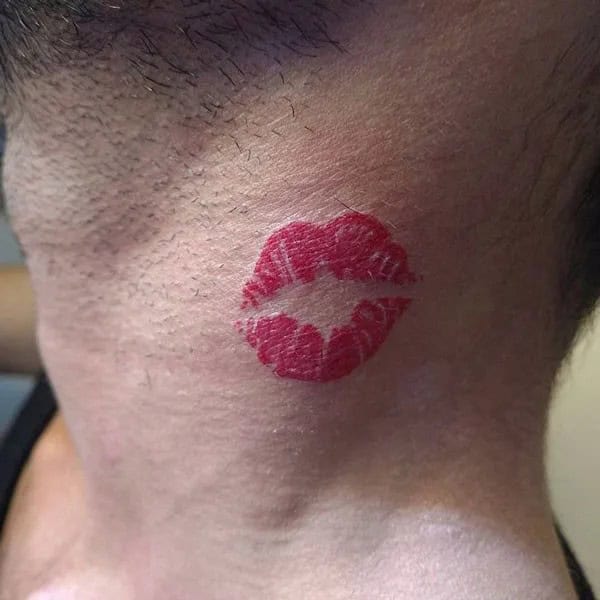 Feisty Neck Lip Tattoo