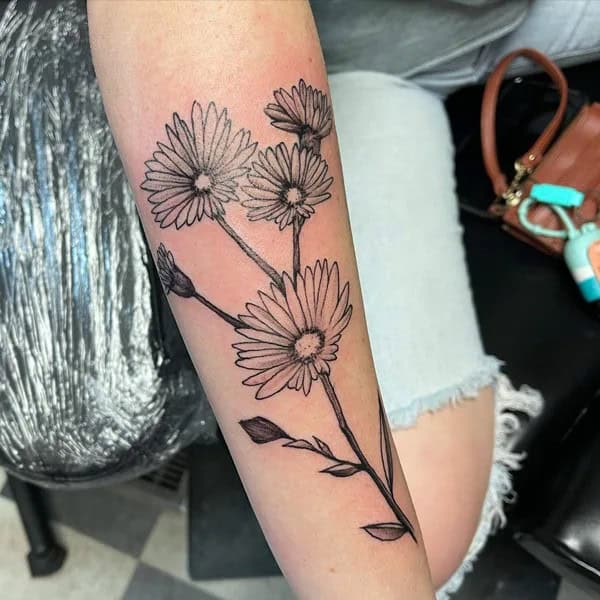 September Birth Flower Forearm Tattoo