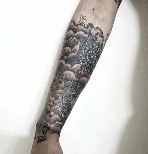 Cloud Forearm Tattoo