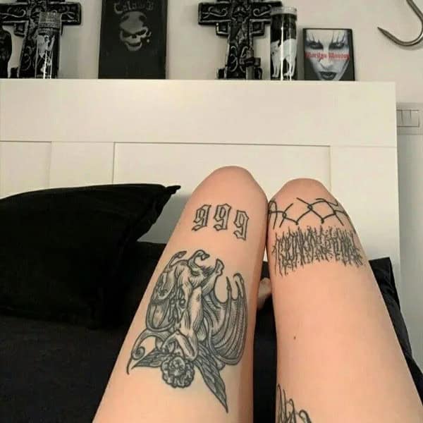 666 Leg Tattoo