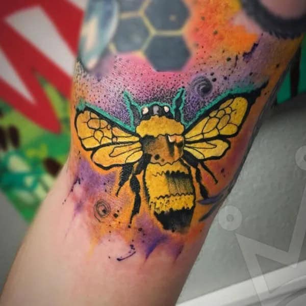 Abstract Bee Tattoos