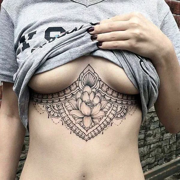 Lace Under Breast Tattoos