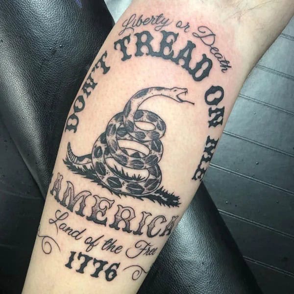 “Don’t Tread On Me” Back Tattoo