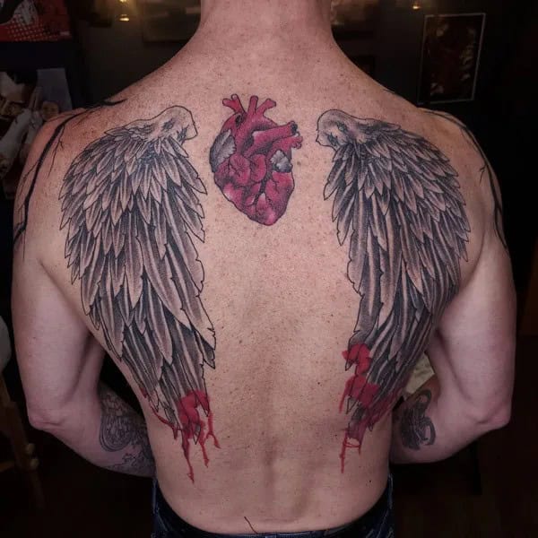 Angel Wings Tattoo On The Back