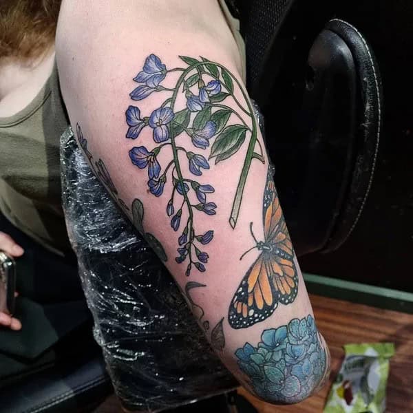 Wisteria Thigh Tattoo