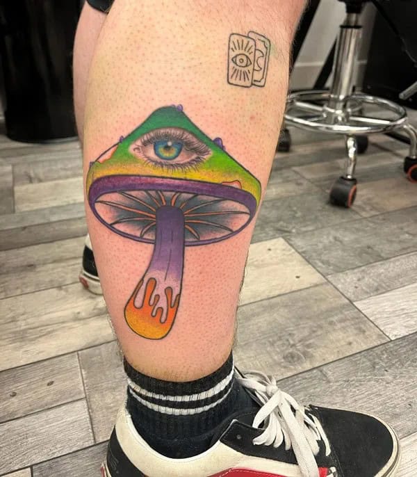 Trippy Mushroom Tattoo