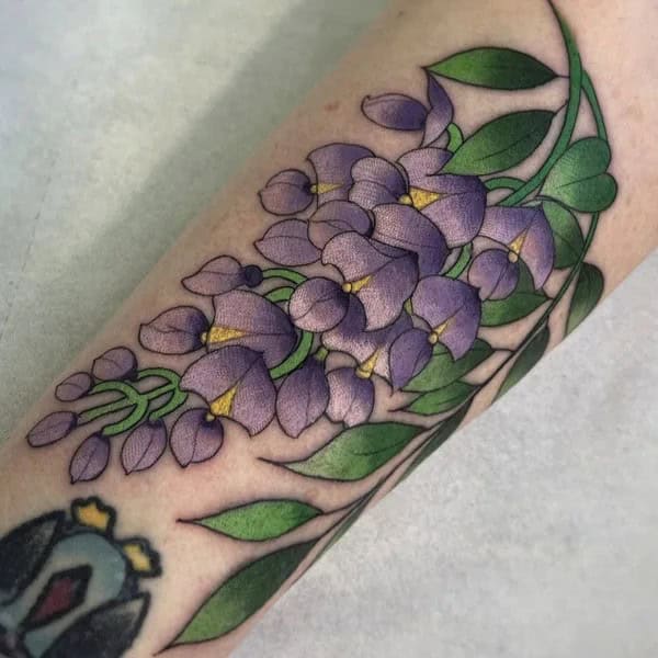 Wisteria Thigh Tattoo